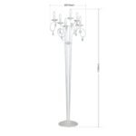 Lampa de podea GIADA, 175cm 6xE14/40W cristale SPECTRA Swarovski, cadru otel finisaj argintiu mat IP20 ORION - imagine 5