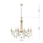 Candelabru GIADA, 74cm 6xE14/40W cristale SPECTRA Swarovski, cadru otel finisaj auriu mat IP20 ORION - imagine 5