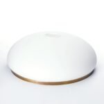 Abajur rotund din sticlă groasa LANDHAUS 412, Ø 195 mm, finisaj opal mat cu inel patinat ORION