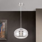 Pendul RICHARD, 127cm 1xE27/40W, cadru otel finisaj crom satinat IP20 ORION - imagine 2