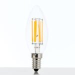 Bec LED dimabil Lumânare transparent, E14, 4,5W, 2700K, 470Lm  lumină albă caldă ORION - imagine 3