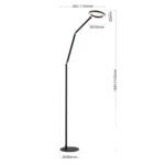 Lampadar LED RINGO, 130-210 cm, LED21W/2000lm/2700K aluminiu finisaj negru IP20 ORION - imagine 6