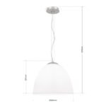 Pendul CONE, E27 1x60W, otel finisaj crom satinat, abajur sticlă de culoarea Alaska, 122cm IP20 ORION - imagine 5