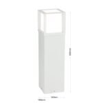 Lampadar de exterior HENRY, E27 1x35W aluminiu finisaj alb, inaltime  60cm IP44 ORION - imagine 6