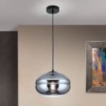 Pendul RICHARD, 127cm 1xE27/40W, cadru otel finisaj negru IP20 ORION