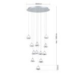 Pendul LED MOON, 180cm, LED 82.5W/3600lm/3000K, sticla cristalina K9, otel finisaj crom IP20 ORION - imagine 5