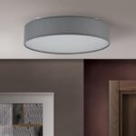 Plafoniera UFO cu abajur de in, E27 4x40W, otel finisaj gri, 50cm IP20 ORION - imagine 3