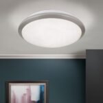 Plafoniera RIMA, cu abajur din sticlă opal mat, E27 1x40W otel finisaj crom satinat, 28cm IP20 ORION