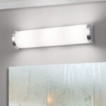 Aplica oglinda baie TEA, cu abajur din sticlă opal mat, G9 3x40W otel finisaj crom satinat, 41cm IP44 ORION