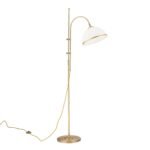 Lampadar OLD LAMP reglabil, cu abajur din sticla opal mat, E27 1x40W otel finisaj alama antica, 155-170cm IP20 ORION - imagine 2