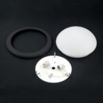 Plafoniera CLASSICO, cu abajur din sticlă opal mat, E27 2x40W otel finisaj negru, 38cm IP20 ORION - imagine 6