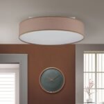 Plafoniera UFO cu abajur de in, E27 4x40W, otel finisaj maro, 50cm IP20 ORION - imagine 4