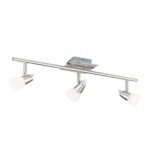Plafoniera spot MAX cu abajur din sticlă opal mat, G9 3x35W otel finisaj crom satinat, 56x12cm IP20 ORION - imagine 2