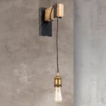 Aplica CELLAR, E27 1x40W fara bec, lemn finisaj alama antica, 20cm IP20 ORION