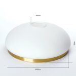 Abajur rotund din sticlă groasa LANDHAUS 412, Ø 195 mm, finisaj opal mat cu inel de alamă ORION - imagine 3