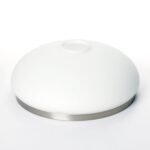 Abajur rotund din sticlă groasa LANDHAUS 414, Ø 350mm, finisaj opal mat cu inel satinat ORION