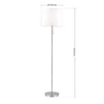 Lampadar LUDWIG, cu abajur de in, E27 1x40W otel finisaj crom satinat, 157cm IP20 ORION - imagine 6