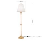 Lampadar ONSA, cu abajur de in, E27 1x60W polirazina finisaj alama aurie, 155cm IP20 ORION - imagine 5