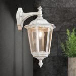 Aplica pentru exterior PUCHBERG in jos,  E27 1x60W aluminiu finisaj alb/auriu, geam fumuriu inaltime 45cm IP44 ORION - imagine 2