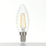 Bec LED Lumânare rasucita transparent, E14, 3W, 2700K, 330Lm  lumină albă caldă ORION - imagine 3