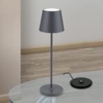 Lampă de masă cu baterie CHANDELLE, 38.6cm LED 2W/150lm/3000K Comutator/buton tactil aluminiu finisaj antracit IP54 ORION - imagine 3