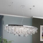 Lampa suspendata din cristal CRYSTALRIVER, H131cm 21xG9/40W sticla cristalina K9, cadru otel finisaj crom IP20 ORION