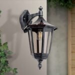 Aplica pentru exterior HERMINE in jos,  E27 1x60W aluminiu finisaj negru/argintiu, geam fumuriu inaltime 45cm IP43 ORION - imagine 3