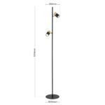 Lampa de podea spot KEVIN, GU10 2x40W aluminiu finisaj negru-auriu, 161cm IP20 ORION - imagine 6