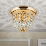 Plafoniera din cristal PLAFOND, 26cm 1xE27/40W cristal Asfour, cadru otel finisaj auriu IP20 ORION - imagine 3