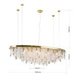 Lampa suspendata din cristal CRYSTALRIVER, H131cm 21xG9/40W sticla cristalina K9, cadru otel finisaj auriu IP20 ORION - imagine 5