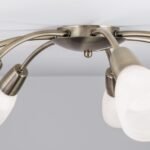 Lustra TULLO, cu abajur din sticlă opal mat, E14 7x40W otel finisaj alama satinata, 70x20cm IP20 ORION - imagine 4