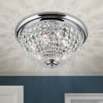 Plafoniera din cristal PLAFOND, 47cm 6xE27/40W cristal Asfour, cadru otel finisaj crom IP20 ORION - imagine 3