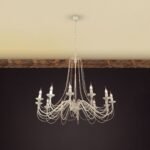 Candelabru VELA, E14 12x40W otel finisaj antic fildes-auriu, 135cm IP20 ORION - imagine 3