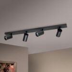 Plafoniera spot SEAN, GU10 4x40W aluminiu finisaj negru, 80x12x6cm IP20 ORION - imagine 4