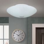 Plafoniera ERA, cu abajur din sticlă opal mat, E27 2x60W otel finisaj crom, 30cm IP20 ORION - imagine 2