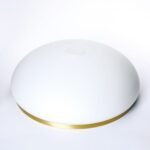 Abajur rotund din sticlă groasa LANDHAUS 414, Ø 350 mm, finisaj opal mat cu inel de alamă ORION