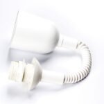 Lampă suspendată pliabila cu arc, E27 60W 43-120 cm, alb fara abajur ORION