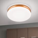 Plafoniera LED JAMES, otel finisaj cupru, abajur opal mat LED24W1300lm3000 32cm IP20 ORION
