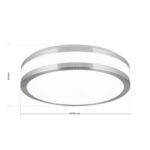 Plafoniera LED NEDO, cu abajur din sticlă acrilica opal mat cu décor din aluminiu, LED 16W/770lm/3000K otel finisaj alb, 30cm IP20 ORION - imagine 6