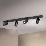 Plafoniera spot SEAN, GU10 4x40W aluminiu finisaj negru, 80x12x6cm IP20 ORION