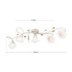 Plafoniera SISI, cu abajur din sticla opal-mat, E14 5x40W otel finisaj fildes-auriu, 95cm IP20 ORION - imagine 5