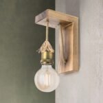 Aplica BASSENA, E27 1x40W fara bec, lemn finisaj alama antica, 22.5x10cm IP20 ORION
