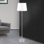 Lampadar LUDWIG, cu abajur de in, E27 1x40W otel finisaj crom satinat, 157cm IP20 ORION - imagine 3