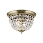 Plafoniera din cristal PLAFOND, 35cm 3xE27/40W cristal Asfour, cadru otel finisaj alama antica IP20 ORION - imagine 2
