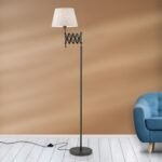 Lampadar FACTORY cu abajur textil, E27 1x40W OTEL finisaj  antic, 173cm IP20 ORION