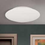 Plafoniera ALBA, cu abajur din sticlă opal mat, E27 2x60W otel finisaj alb, 37cm IP20 ORION - imagine 2