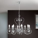 Candelabru ALESSIA, 68cm 8xE14/40W Sticlă de cristal tăiată integral 1A, cadru otel finisaj crom IP20 ORION