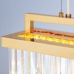 Pendul LED PRISM, dreptunghiulară, 70-160cm, LED 80W/6400lm/3000K prisma din sticla cristalina K9, cadru otel placat cu aur 24KIP20 ORION - imagine 4
