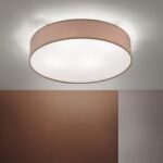 Plafoniera UFO cu abajur de in, E27 4x40W, otel finisaj maro, 50cm IP20 ORION