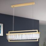 Pendul LED PRISM, dreptunghiulară, 70-160cm, LED 80W/6400lm/3000K prisma din sticla cristalina K9, cadru otel placat cu aur 24KIP20 ORION - imagine 3